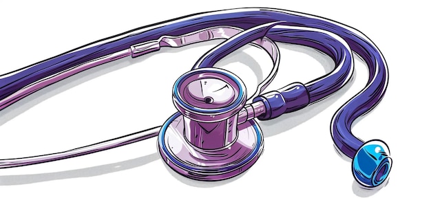 Photo a picture of a stethoscope with a purple stethoscope on it