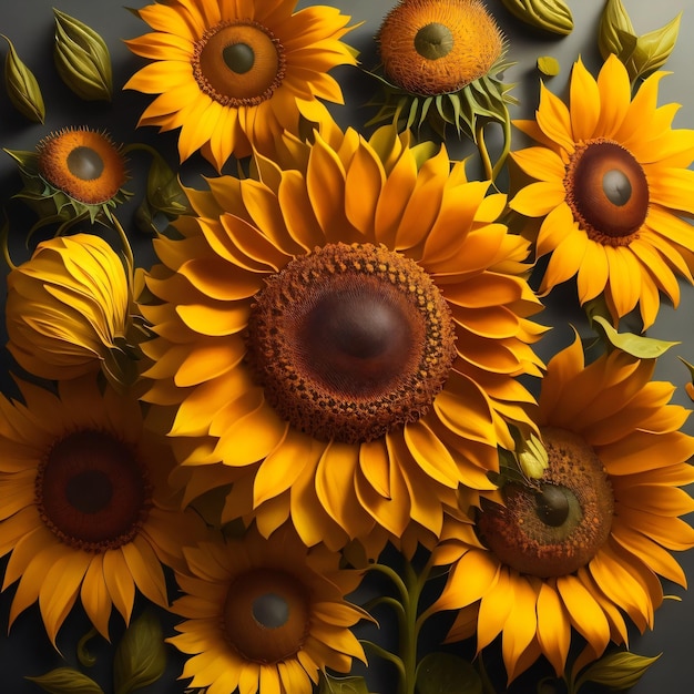 A picture of sunflowers with the word sun on it