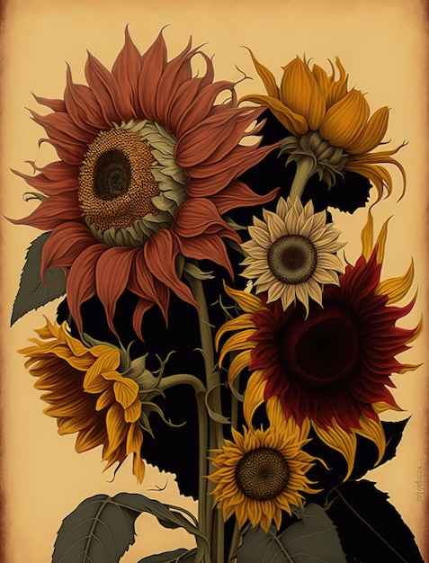 A picture of sunflowers