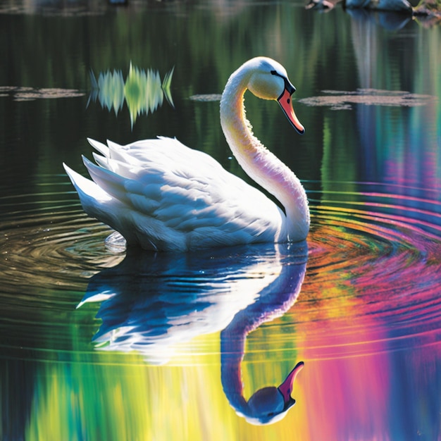 A picture of a swan with the word swan on it