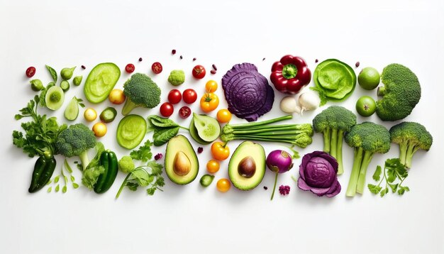 Photo a picture of a table with a variety of fruits and vegetables