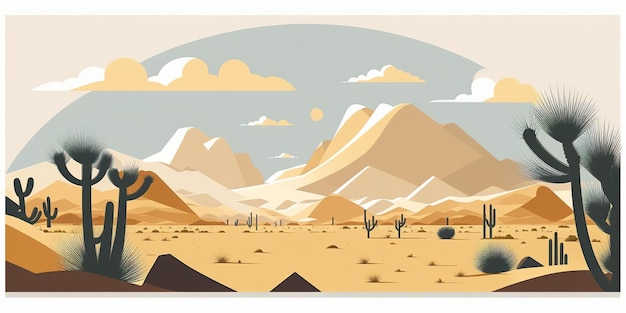 Picture taken from desert with mountain in the background generative ai