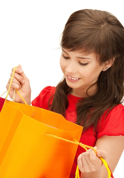 picture of teenage girl with shopping bags