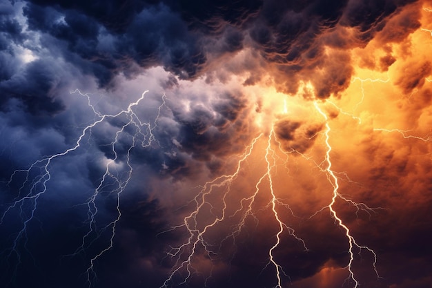 A picture of a thunderstorm with the sun shining through the clouds