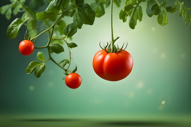 a picture of tomatoes hanging from a vine