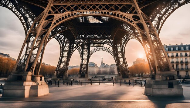 Photo a picture of a tower that has the word paris on it