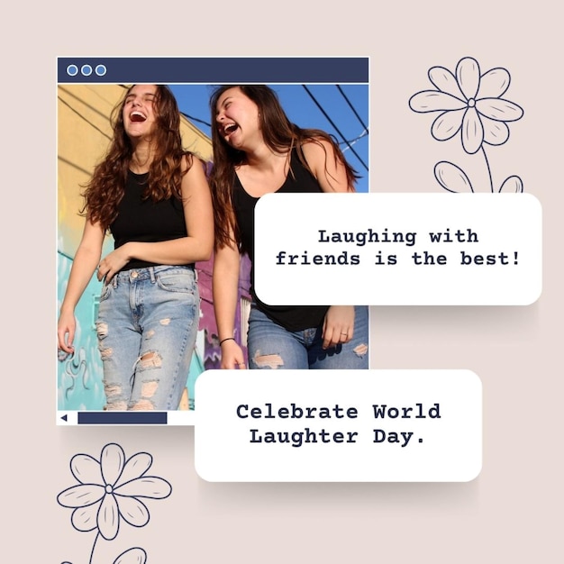 a picture of two women with a flower on the back of them says happy birthday with friends on it