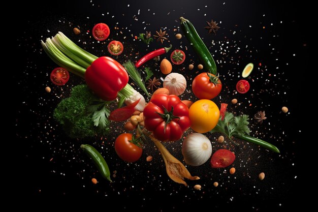 a picture of vegetables and fruits and vegetables