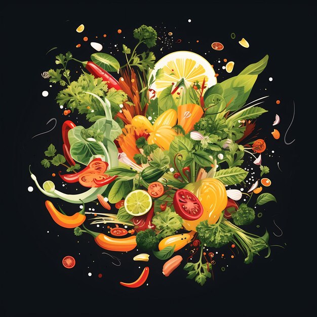 a picture of vegetables and fruits and vegetables