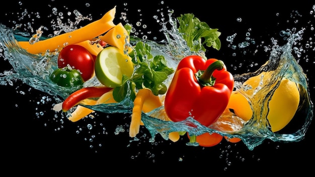 A picture of vegetables in water with the word " diet " on the bottom.