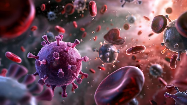 a picture of a virus and bacteria