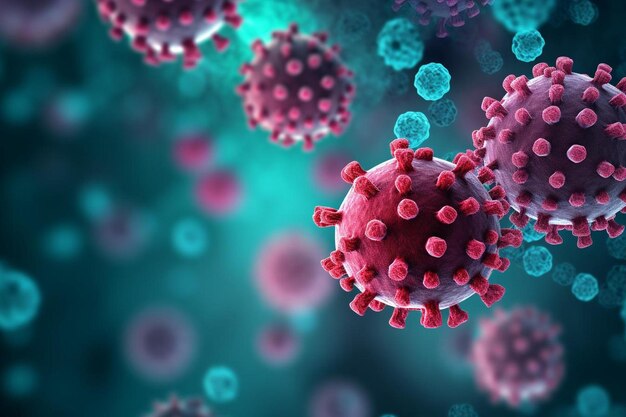 a picture of a virus with a blue background