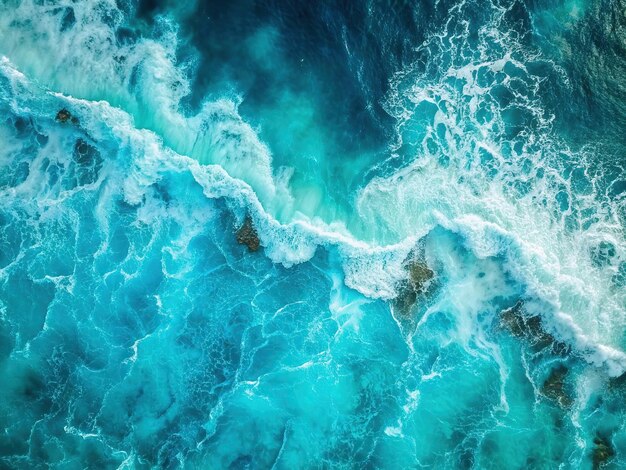 青と白の波の写真