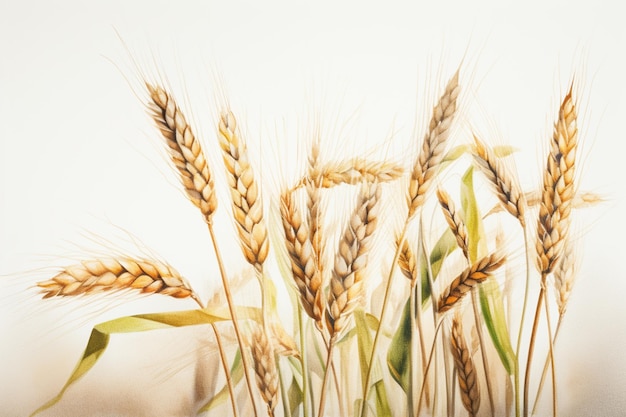 A picture of wheat with the title wheat on the top.