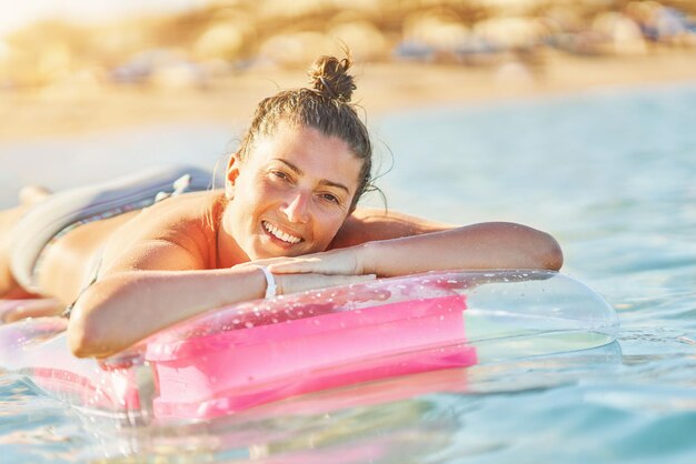 Picture of woman on mattress in Red Sea Egypt