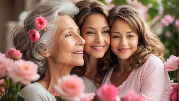 a picture of a woman with her mother and daughter