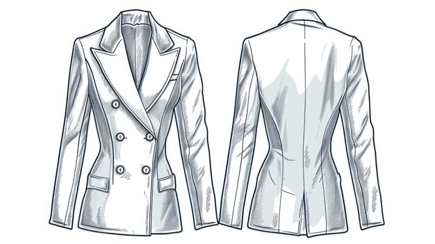 Photo a picture of a women39s white jacket and blazer can be used for fashion or professional attire