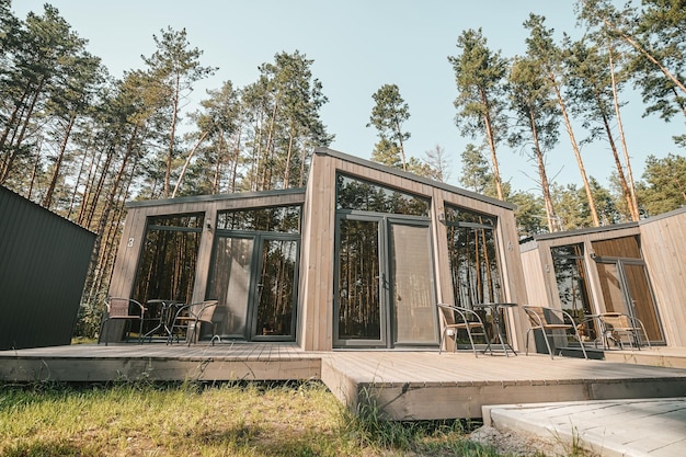 Picture of a wooden building in the forest