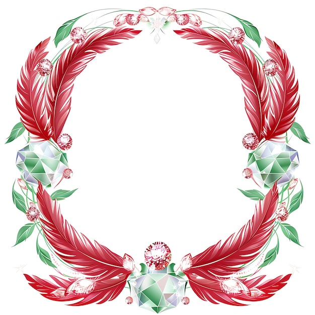 Photo a picture of a wreath with a red and green flower