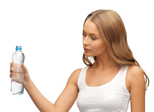 picture of young beautiful woman with bottle of water