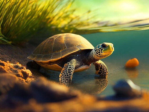 Photo pictures of big turtles in natural environment