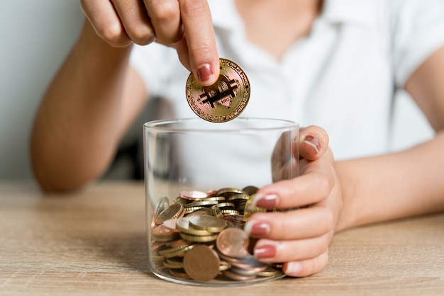 Pictures of hands and money of businessmen on the desk. Saving ideas with copy space.