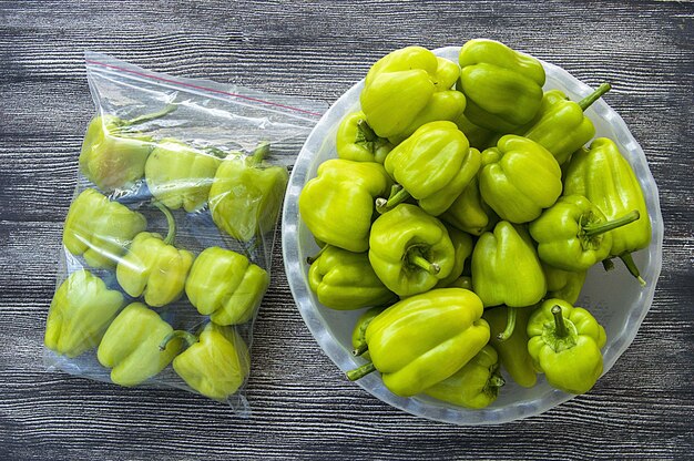 Pictures of stuffed peppers prepared for deep freze