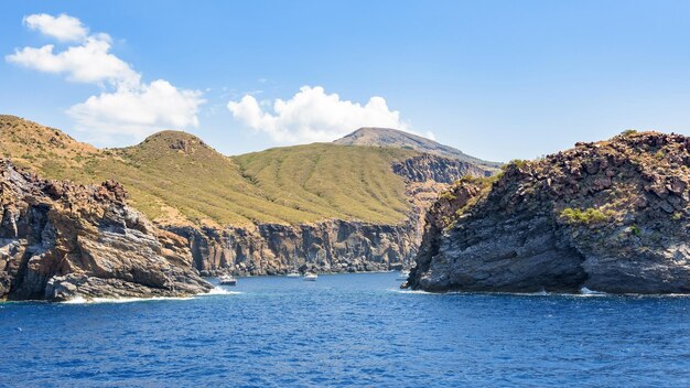 Picturesque bay at Vulcano Island