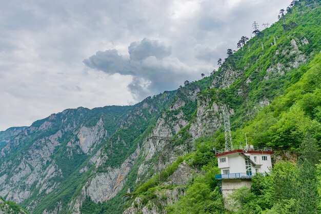 Picturesque canyon of the river Piva near the dam Mratine.