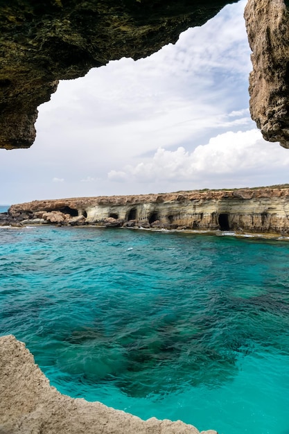 The picturesque cave is located on the shores of the Mediterranean Sea