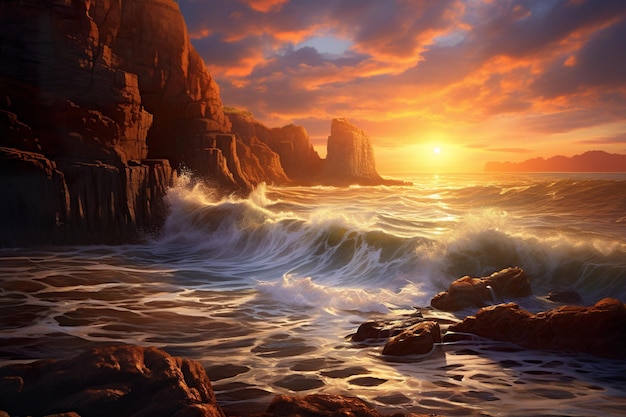 海辺 の 絵画 的 な 沿岸 の 崖
