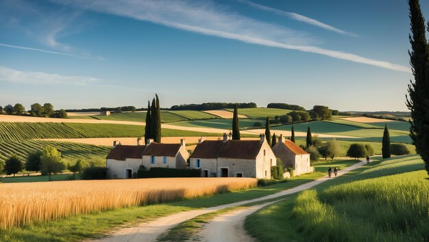 Photo picturesque french countryside view
