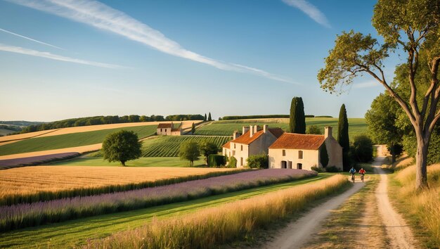 Photo picturesque french countryside view