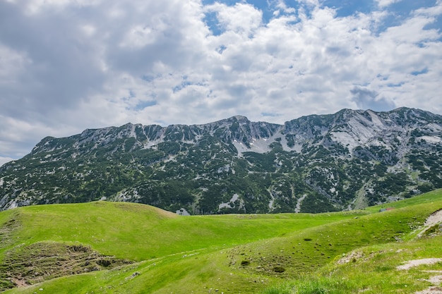 Picturesque high mountains in the north of Montenegro in the National Park Durmitor.