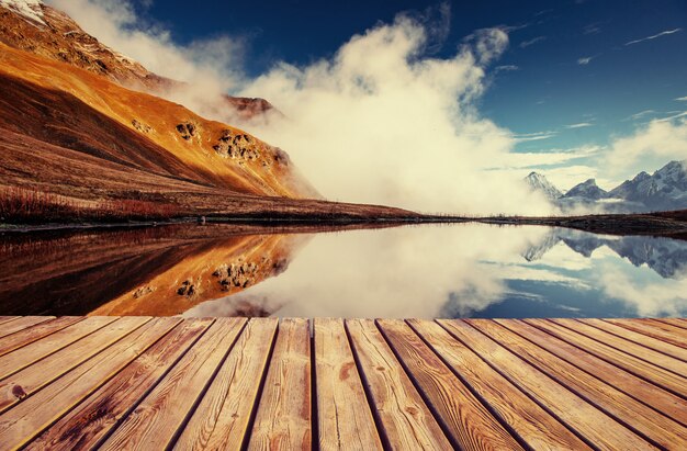 Photo the picturesque landscape in the mountains.