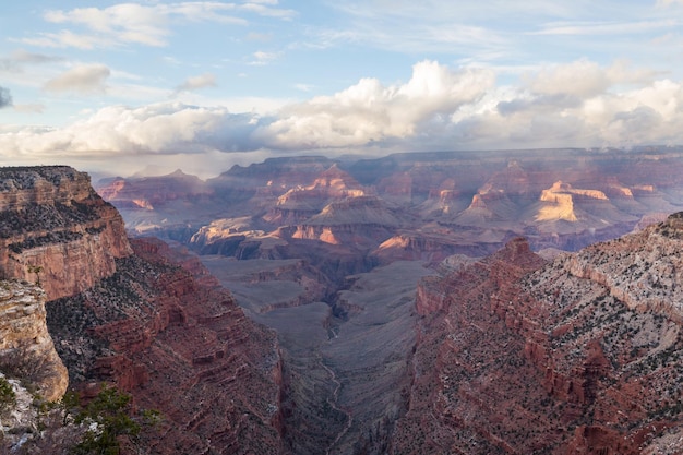Picturesque landscapes of the Grand Canyon Arizona USA Beautiful natural background Sunrise view