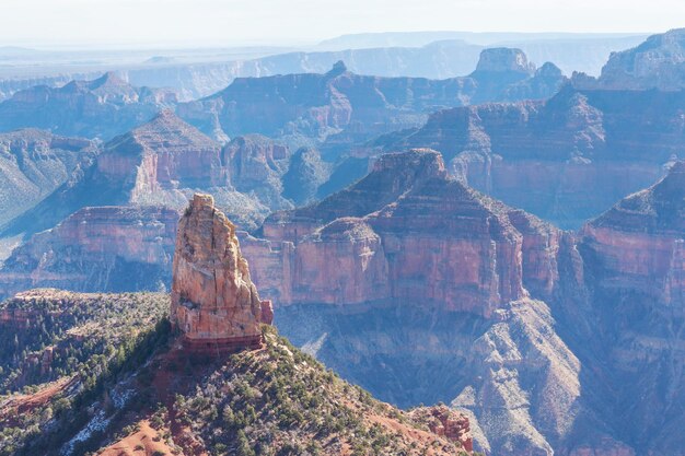 Picturesque landscapes of the Grand Canyon Arizona USA Beautiful natural background Sunrise view