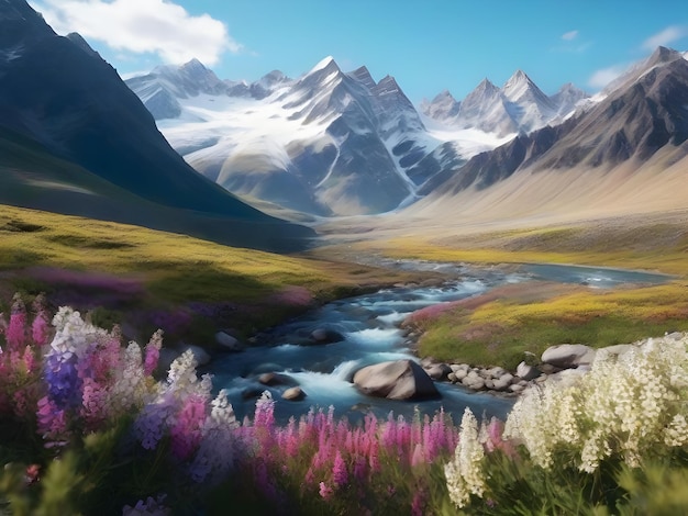 A picturesque mountain range peaceful landscape