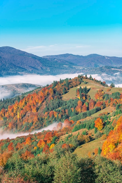 Picturesque mountain valley and blue sky