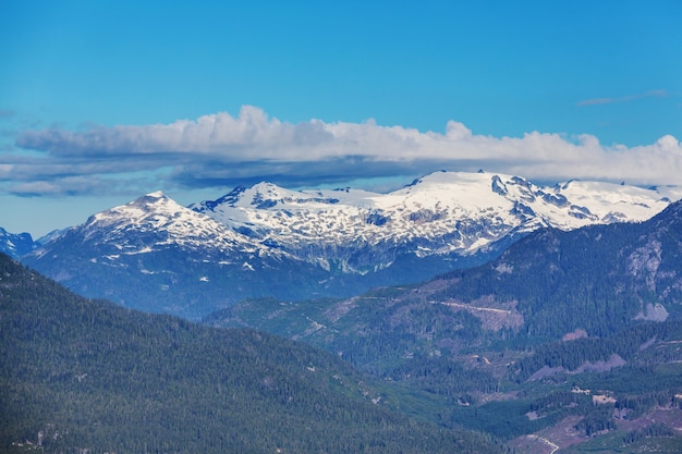 Picturesque mountain view in the Canadian Rockies in summer season