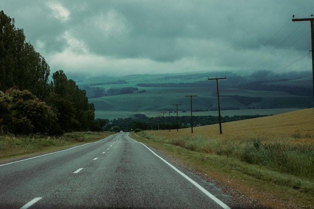 Picturesque road to mountains