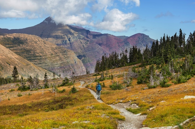 Picturesque rocky peaks of the Glacier National Park, Montana, USA