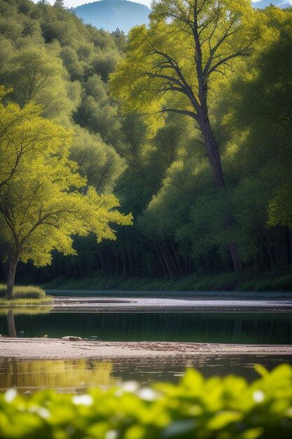 A picturesque scene in Fort Mill South Carolina featuring a log cabin in the distance across