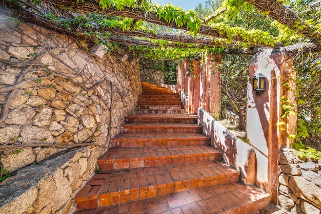 Picturesque stairs in Sardinia Italy