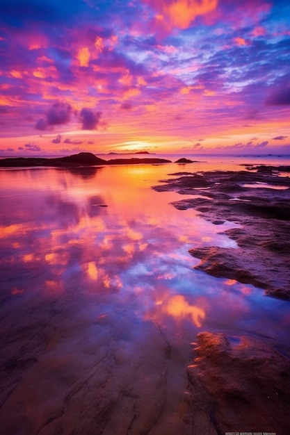 A picturesque sunset at the beach