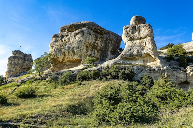 Picturesque view of the Bakhchisarai sphinxes Bakhchisarai Crimea Russia The Crimean Peninsula