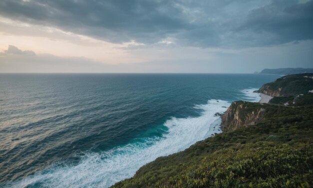 A picturesque view of the sea against the backdrop of the sky