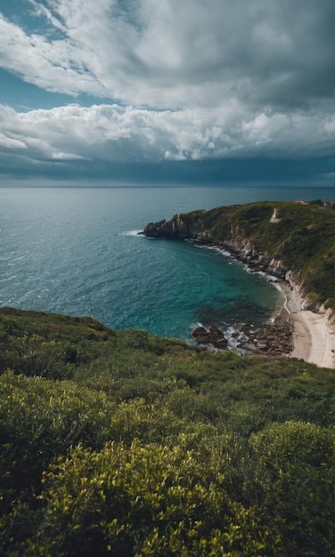 A picturesque view of the sea against the backdrop of the sky