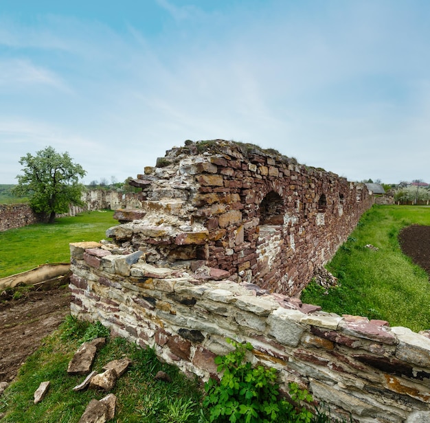 Photo pidzamochok castle spring ruins ternopil region ukraine