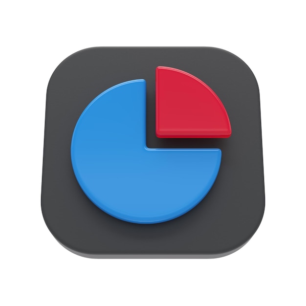 Pie Chart App 3D Illustration